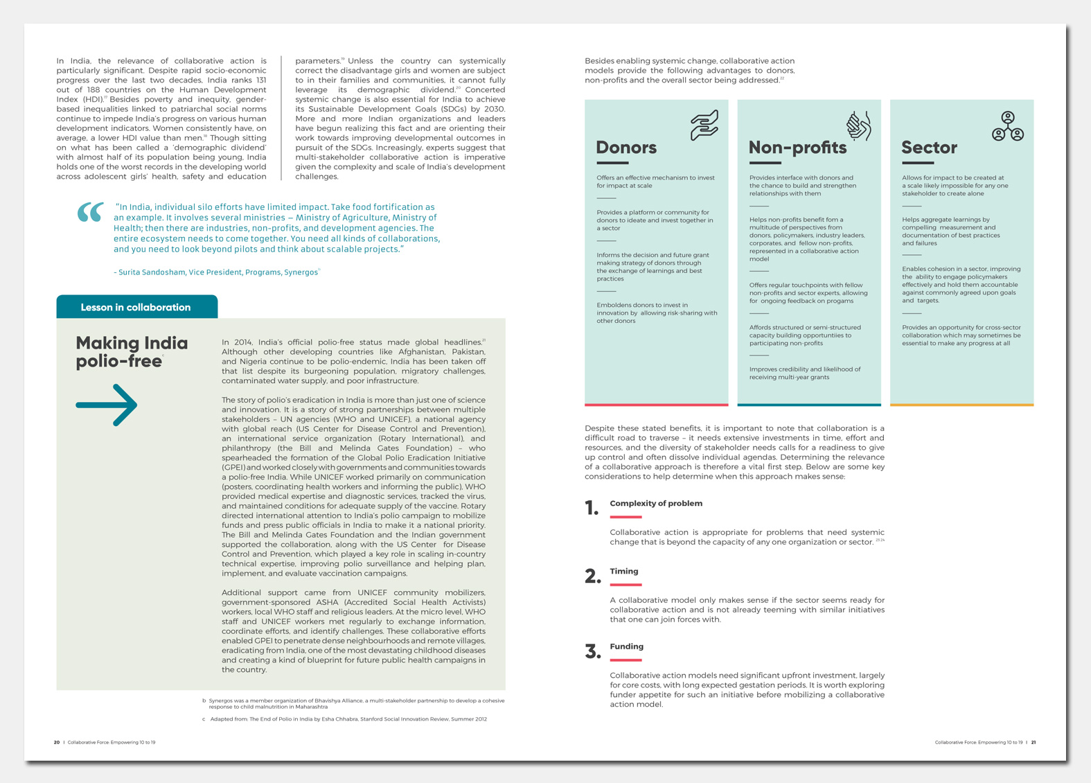 Collaborative Force Report Design, Dasra India. Adolescents Girls India