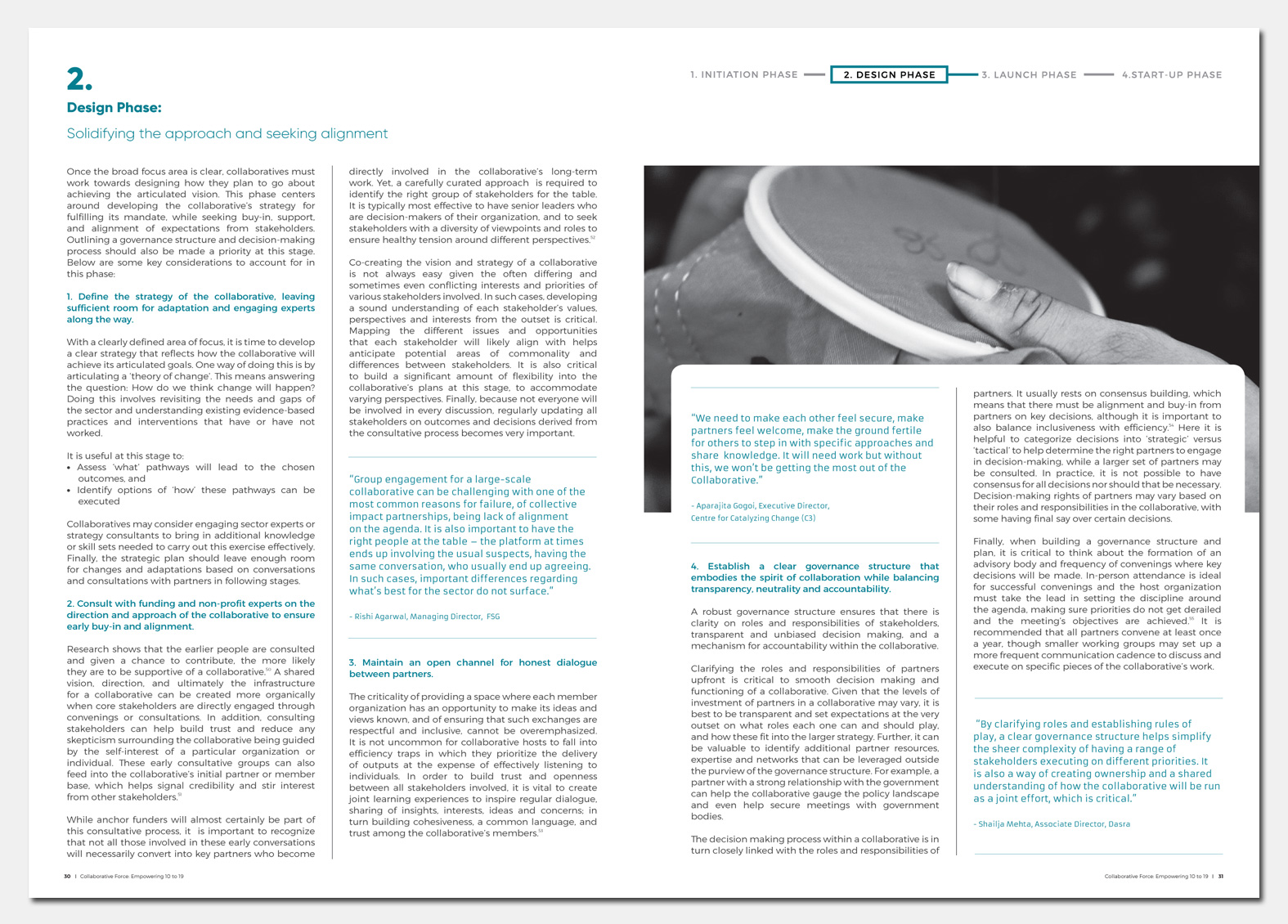 Collaborative Force Report Design, Dasra India. Adolescents Girls India