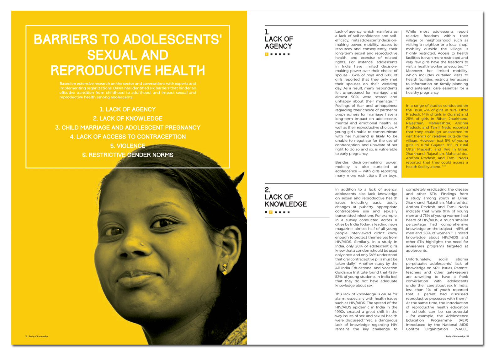 Report Design, Dasra India. Adolescents Girls India